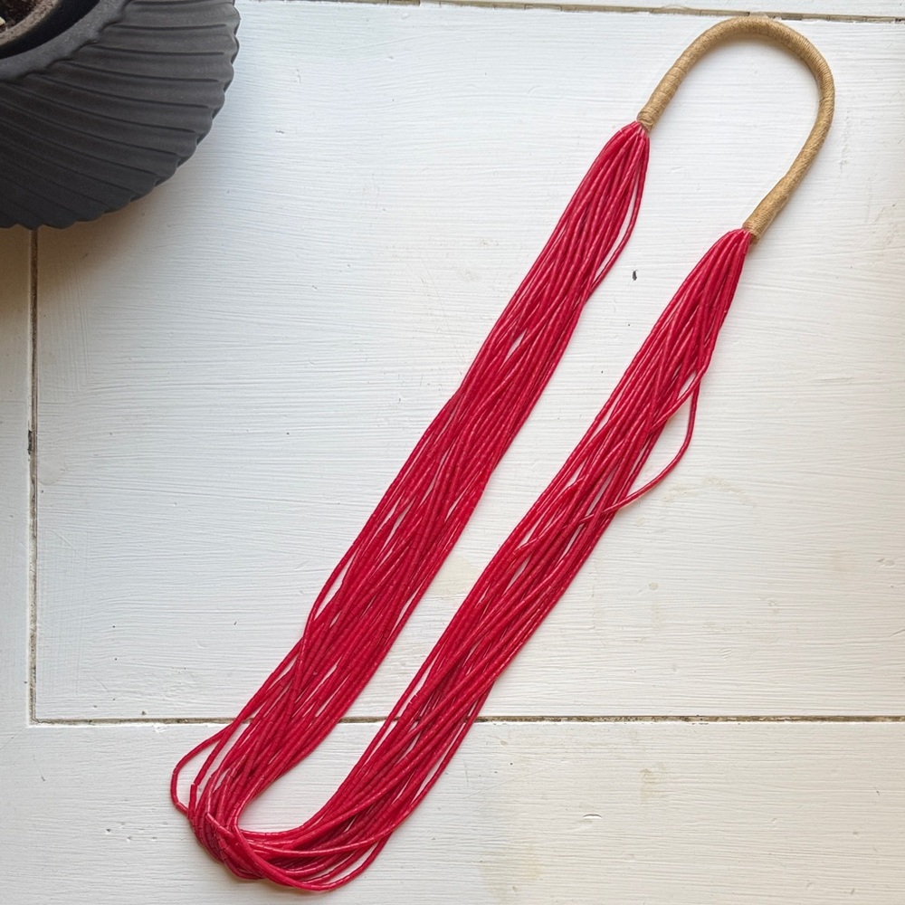 Red Multi-Strand Heishi Necklace